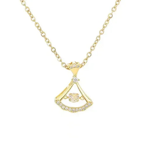 24K Gold Plated Fan Necklace