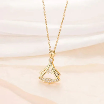 24K Gold Plated Fan Necklace